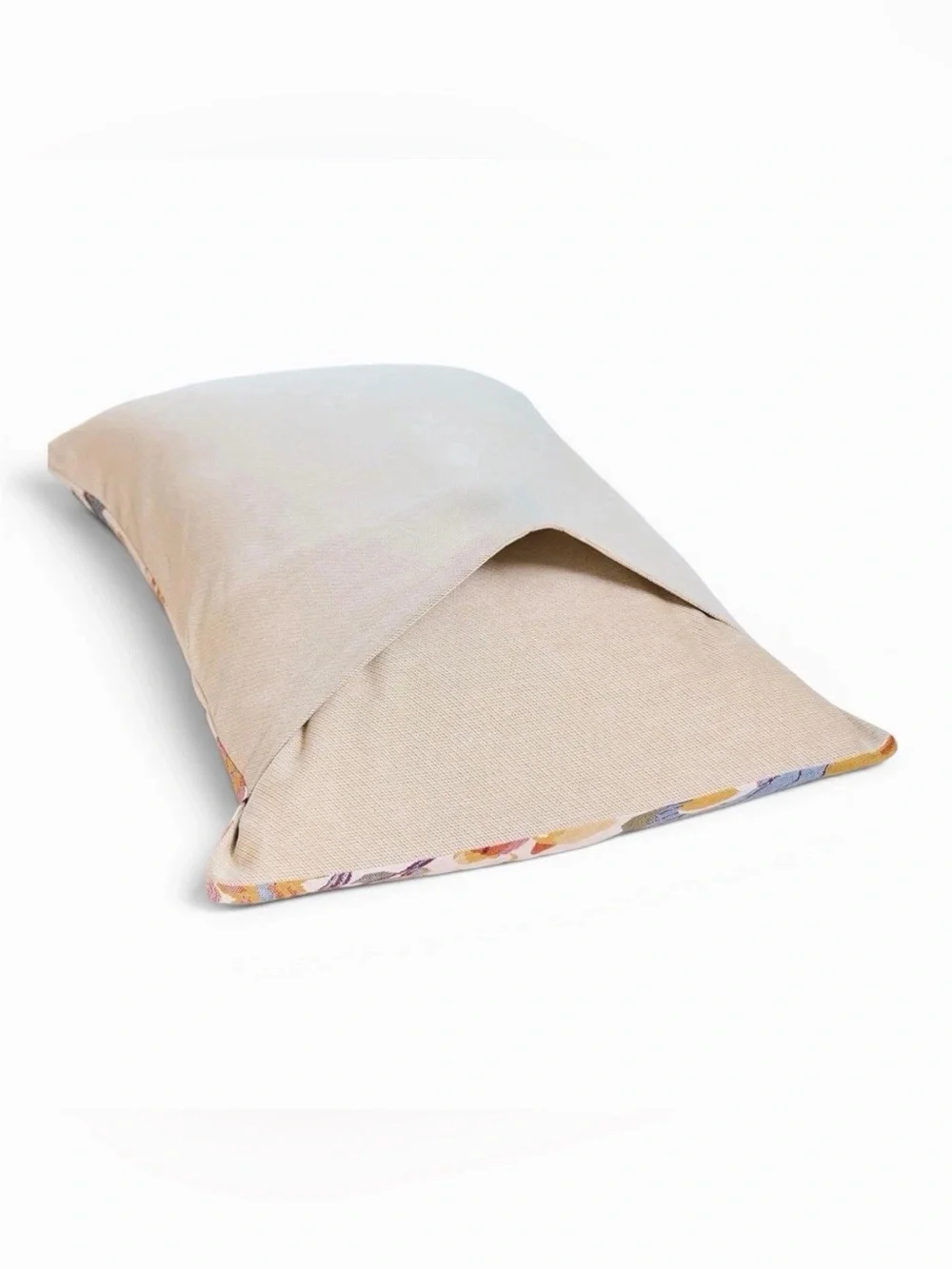NEW Anthropologie Boho Bird Orange Floral Queen /  King Cotton Pillow Shams Set